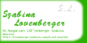 szabina lovenberger business card